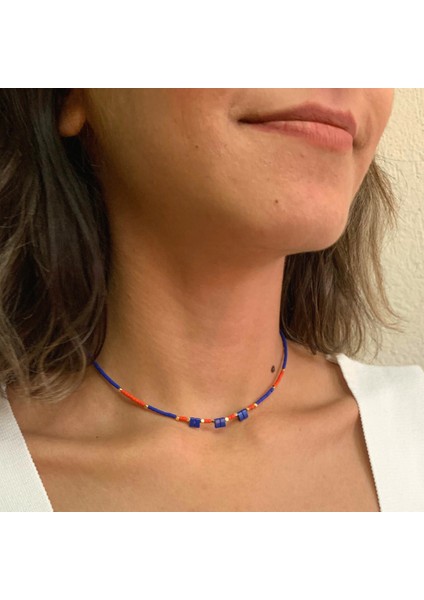 El Yapımı Miyuki Tila Boncuk ve Afgan Taşlı Minimal Kolye modelleri