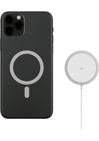 PSM68 MagSafe Mıknatıslı Kablosuz Şarj Cihazı Beyaz