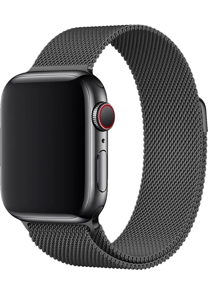 Apple Watch Uyumlu 38-40MM Krd1 Metal Hasır Kordon Gri