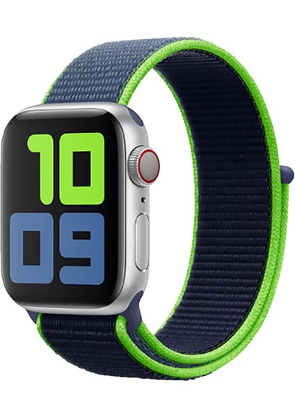 Apple Watch Uyumlu 38-40 mm Krd3 Hasır Kordon Koyu Mavi