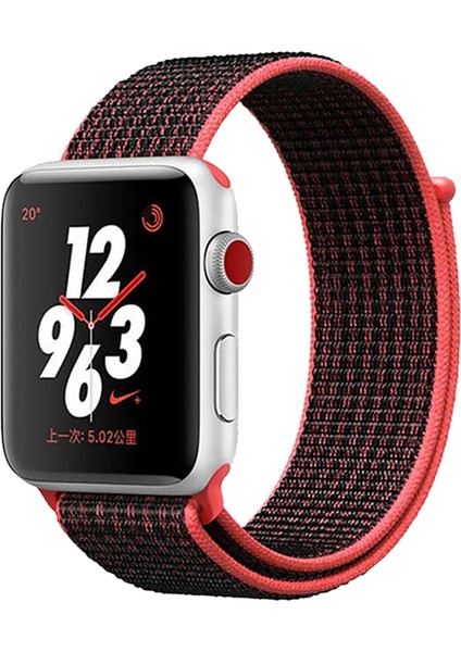 Apple Watch Uyumlu 38-40 mm Krd3 Hasır Kordon Kardinal