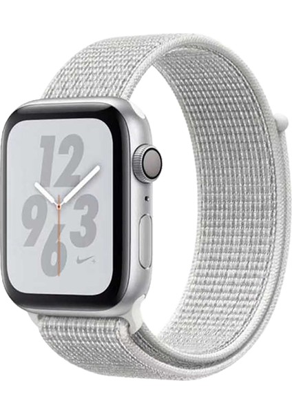 Apple Watch Uyumlu 38-40 mm Krd3 Hasır Kordon Gümüş