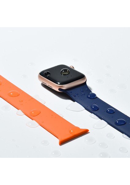 Apple Watch Uyumlu 42-44MM KRD18 Silikon Solo Kordon L Beden Sarı
