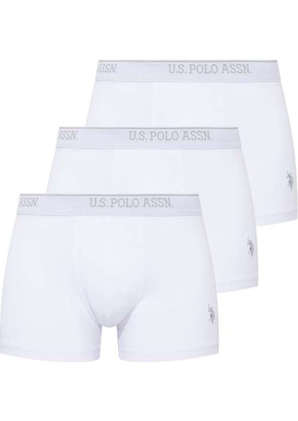 U.S. Polo Assn. 80097 Erkek 3'lü Boxer - Beyaz fırsatları