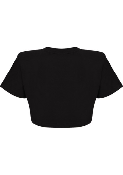 Castor Vatkalı Crop Siyah T-Shirt fiyatları