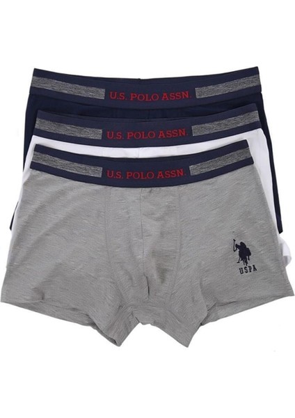 80155 Erkek 3'lü Boxer - Lacivert&grimelanj&beyaz