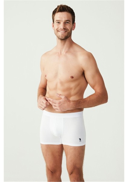 80173 Erkek 3'lü Boxer - Beyaz