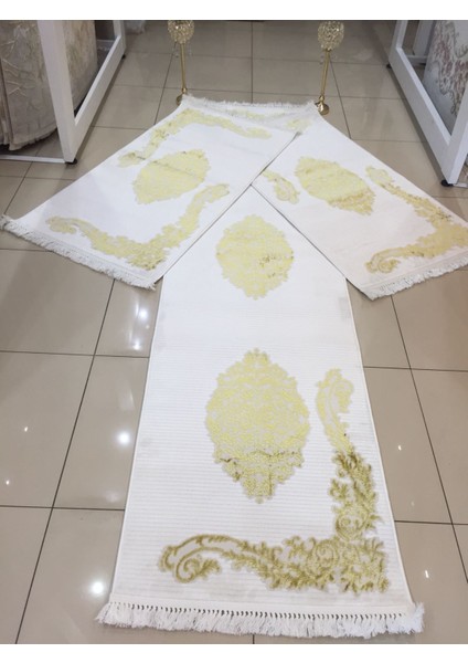 Katre Koleksiyonu Düz Yolluk Takımı 80X150 2 Adet 80X300 1 Adet Şeklinde Set
