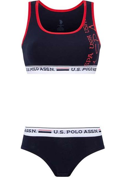 U.S. Polo Assn. 66255 Kadın Büstiyer Şort Takım-Lacivert