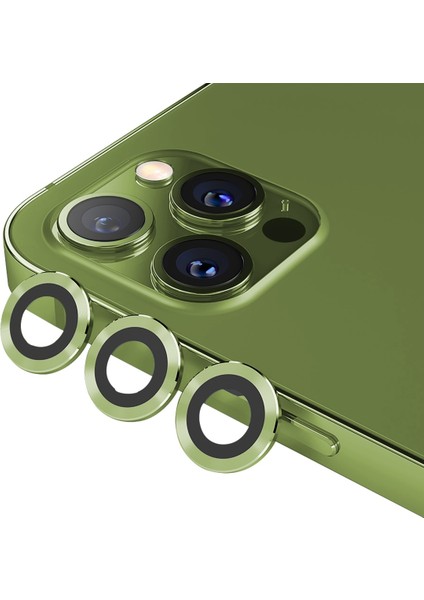 Mini Metal Ring Iphone 12 Pro Max Lens Koruyucu 3'lü Takım Yeşil
