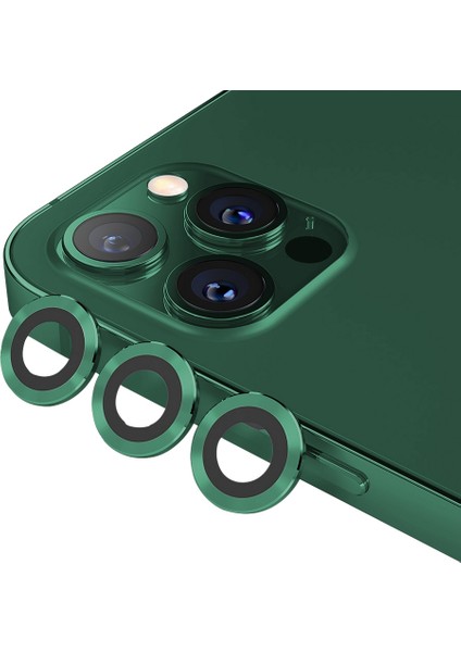 Mini Metal Ring Iphone 11 Pro/11 Pro Max Lens Koruyucu 3'lü Takım Koyu Yeşil