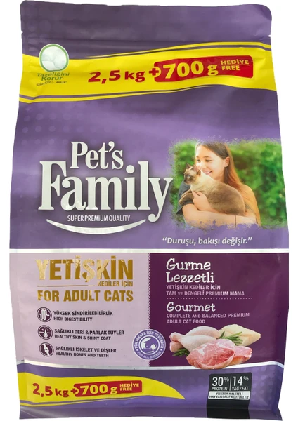 Pets Family Premium Gurme Lezzetli Yetişkin Kedi Maması 3200 G