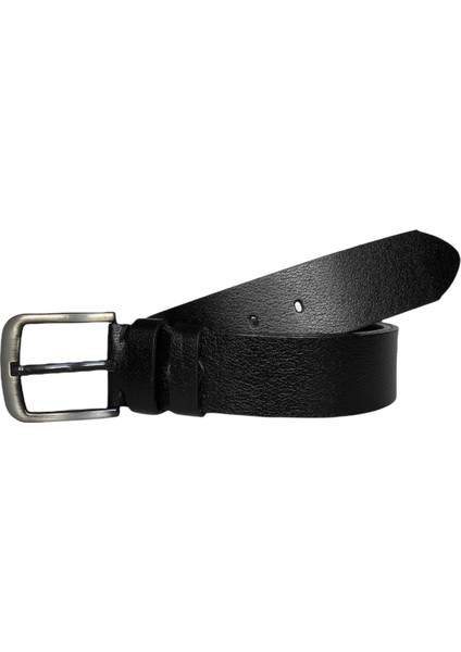Tek Parça Deri 2'li Set Siyah, Lacivert 4.5 cm Kot, Spor Kemer