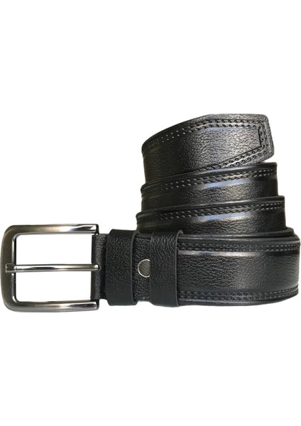 Deri 3'lü Set, Desenli Kemer; Siyah, Kahverengi, Lacivert 4 cm