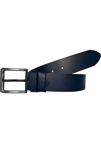 Tek Parça Deri 3'lü Set Siyah, Lacivert, Kahverengi 4.5 cm Kot, Spor Kemer