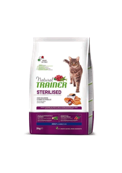 Natural Trainer Sterilized Salmon Somonlu Kısırlaştırılmış Kedi Maması 3 Kg