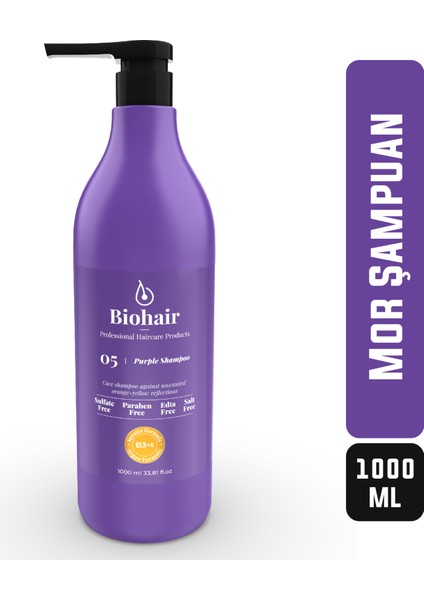 Bio Hair Purple Turunculaşma Karşıtı Mor Şampuan 1000 ml No:05