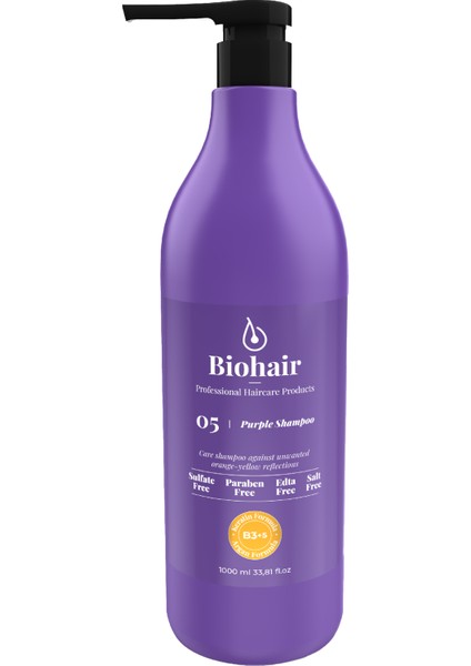 Bio Hair Purple Turunculaşma Karşıtı Mor Şampuan 1000 ml No:05