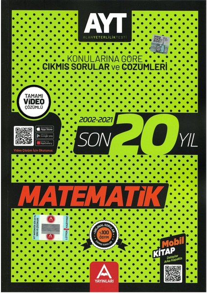 A Yayınları AYT Matematik Son 20 Yıl Soru ve Çözümleri