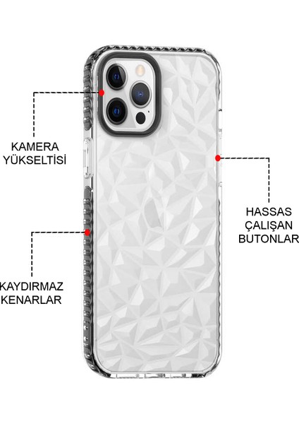 Samsung Galaxy A72 Kapak Prizma Darbe Emici Arkası Şeffaf Silikon Kılıf - Siyah fiyatları