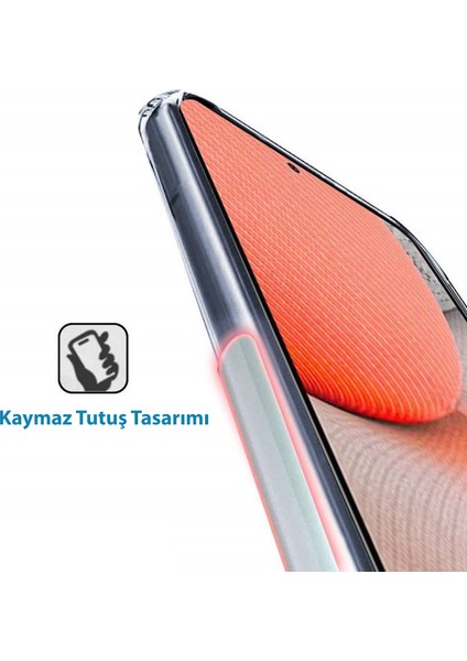 Samsung Galaxy A72 Kılıf 3D Kamera Lens Korumalı Tıpalı Şeffaf Silikon