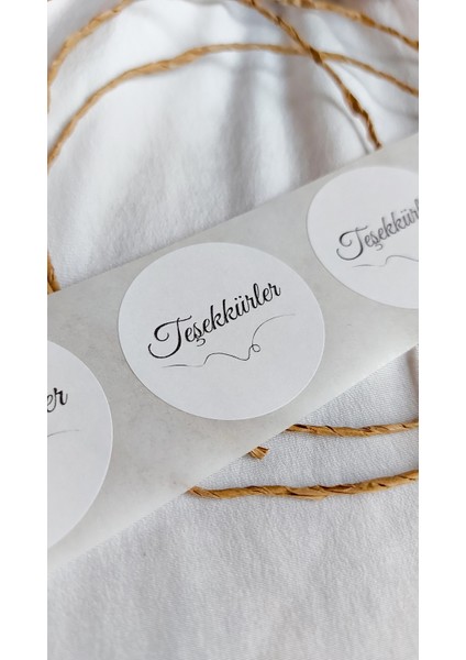 Yapışkanlı Etiket - Teşekkürler (5 Cm) 50 Adet