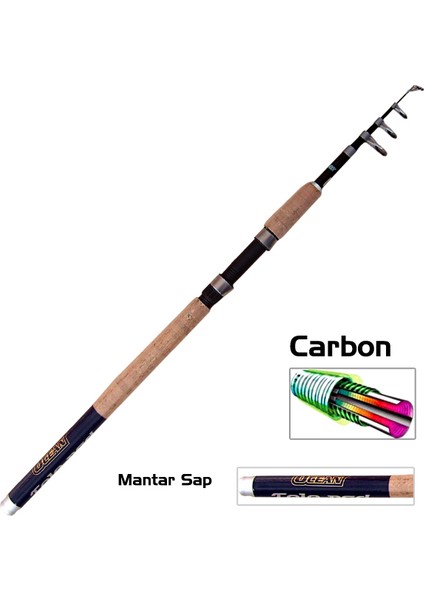 Ocean Teleskopik Carbon Kamış 2.70 mt (40-80 Atar)