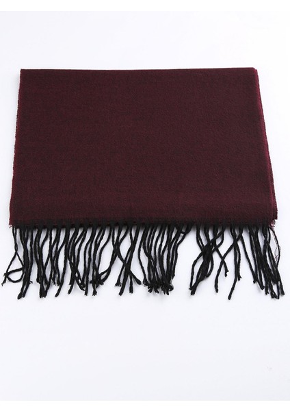 Bordo Düz Erkek Kaşkol K215