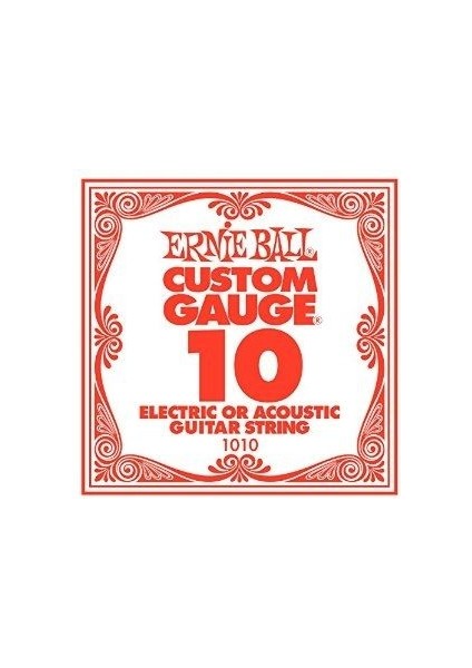 Ernıe Ball P01010 .010 Sargısız Çelik Elektro (Tek Tel)
