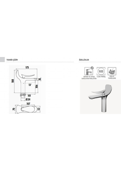 Foglia Lavabo Armatürü Bataryası FG1501