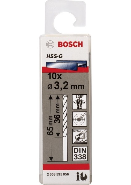 Hss-G 3,2X65 mm 10'lu Paket 2608595056 fiyatları
