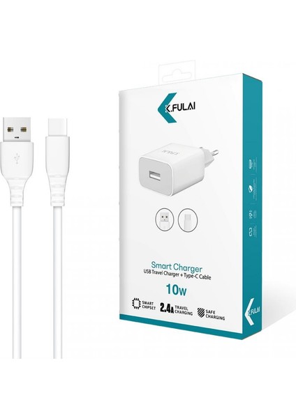 Ka 01T 10W Şarj Adaptörü + Type C USB Kablo