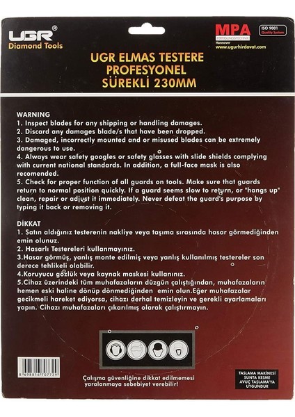 Elmas Daire Testere Sürekli Ugr 230 mm fiyatları