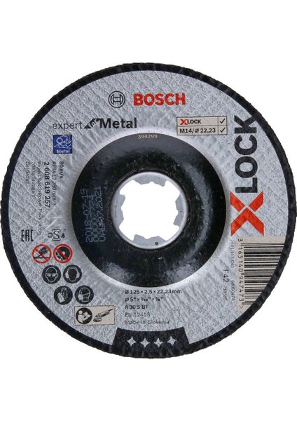 - X-Lock - 125*2,5 mm Expert Serisi Bombeli Metal Kesme Diski (Taş) 2608619257