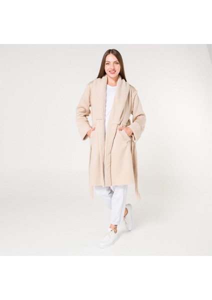 Sherpa Suni Yünlü Wellsoft Peluş Kadın Kışlık Sabahlık