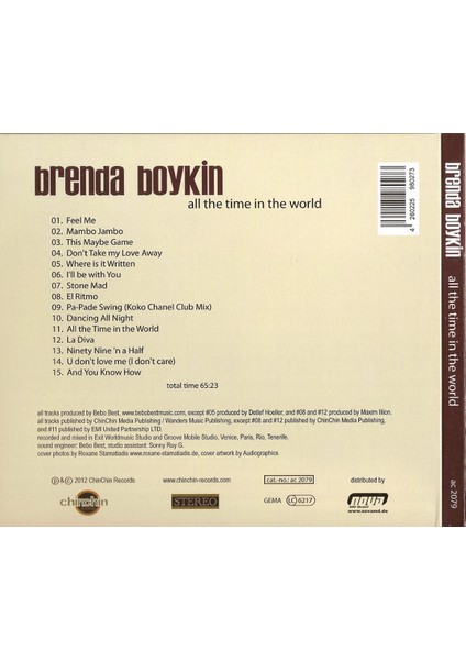 Brenda Boykin – All The Time In The World CD