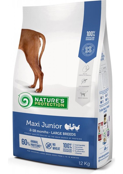 Nature's Protection Düşük Tahıllı %60 Hayvansal Proteinli Büyük Irk Yavru Köpek Maması 12 kg