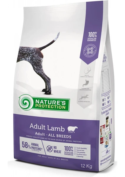 Natures Protection Nature's Protection Düşük Tahıllı %58 Hayvansal Proteinli Kuzulu Köpek Maması 12 kg