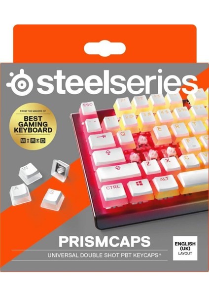 Steelseries Prism Caps Beyaz Tuş Takımı Uk