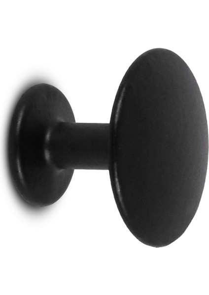 Düğme Çekmece Dolap Kapak Kulpu Kulbu Siyah Metal Daire Kulp (4 Adet)