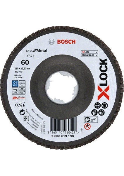 - X-Lock - 115 mm 60 Kum Best Serisi Metal Flap Disk 2608619198