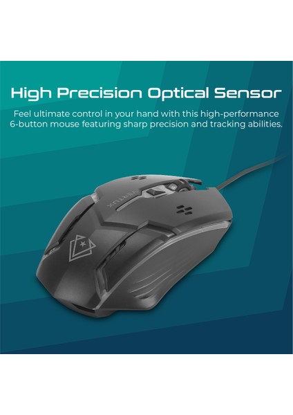 Sensei Ergonomik Optik USB Kablolu 3200 DPi LED Mouse