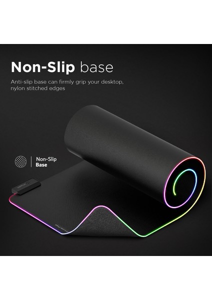 Swiftpad-XL Game Immersion™ Pürüzsüz Kaydırma Rgb LED Xl Mouse Pad Siyah