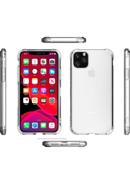 Iphone 12 ve 12 Pro Uyumlu Köşeleri Darbe Korumalı Şeffaf Antishock Silikon Telefon Kılıfı Şeffaf