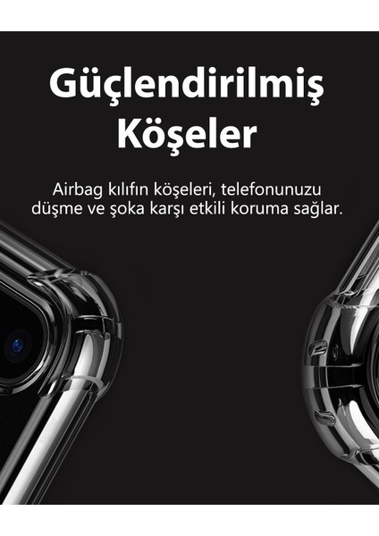 Iphone 12 ve 12 Pro Uyumlu Köşeleri Darbe Korumalı Şeffaf Antishock Silikon Telefon Kılıfı Şeffaf