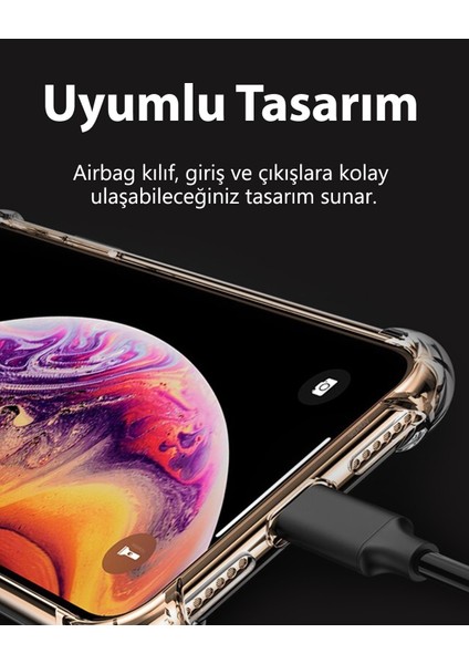 Iphone 12 ve 12 Pro Uyumlu Köşeleri Darbe Korumalı Şeffaf Antishock Silikon Telefon Kılıfı Şeffaf