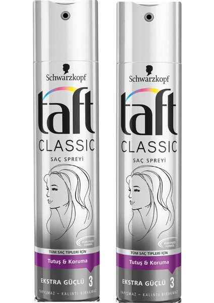 Classic Extra Güçlü Sprey N:3 250 Ml X 2 Adet