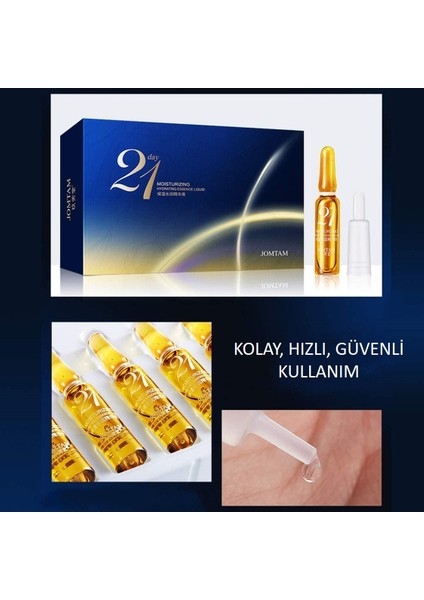 21 Gün Mucizesi Nemlendirici Hyalüronik Asit ve C Vitamini Ampulleri 2 ml x 21 Adet