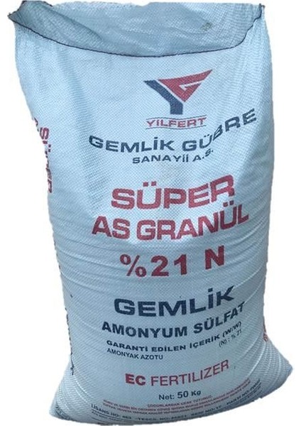 Çim Gübresi A.sülfat Gübre Süper As %21 Azot Gübresi - 50 kg