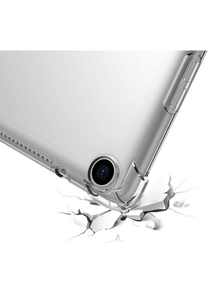 Apple iPad Mini 5 Kılıf Uyumlu Kılıf Anti Şok Şeffaf Beyaz Shock Proof Esnek